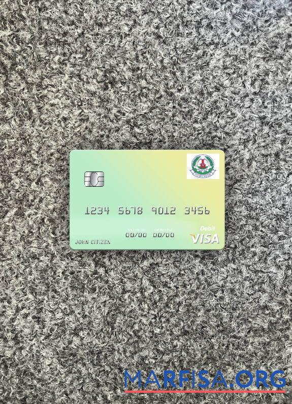 Downloadable South Sudan Ivory Bank visa debit card photolook front example